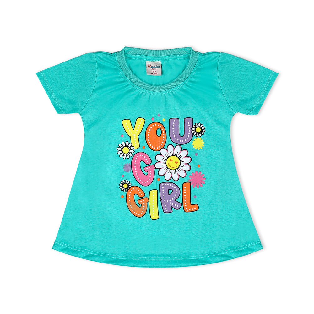 Valuable Girls Half Sleeves Suit - Cyan, Girls Suits, Chase Value, Chase Value