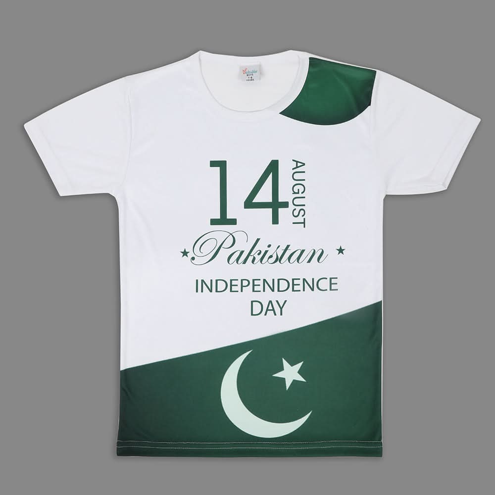 Boys Half Sleeves Azadi T-shirt - Green, Boys T-Shirts, Chase Value, Chase Value