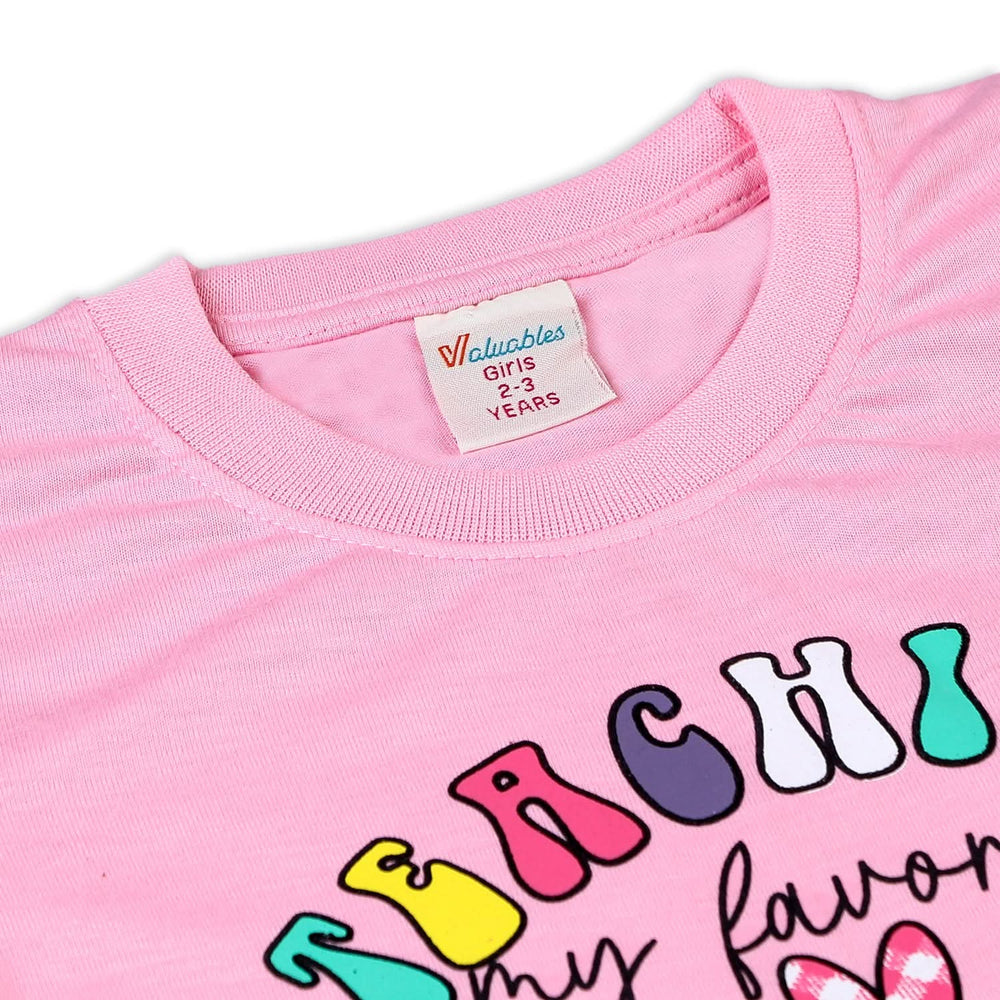 Valuable Girls Half Sleeves Suit - Pink, Girls Suits, Chase Value, Chase Value