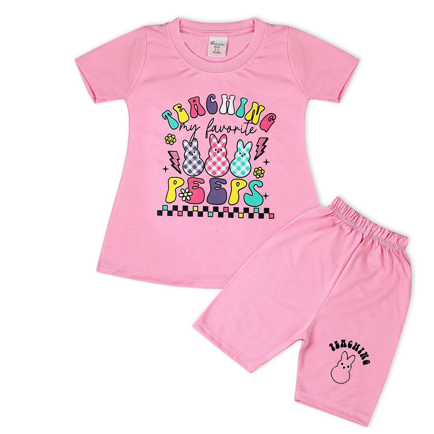 Valuable Girls Half Sleeves Suit - Pink, Girls Suits, Chase Value, Chase Value