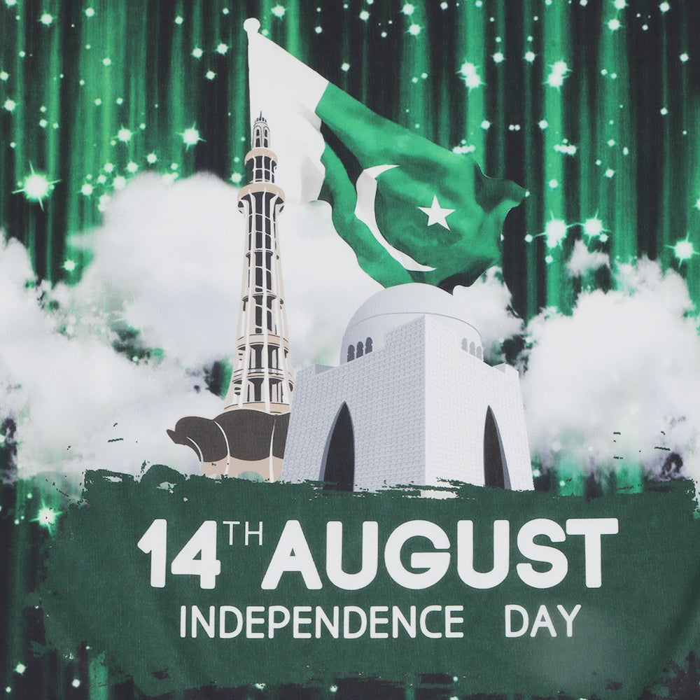 Valuables Newborn Girls Independence Day T-Shirt - Green & White, Newborn Girls T-Shirts, Chase Value, Chase Value