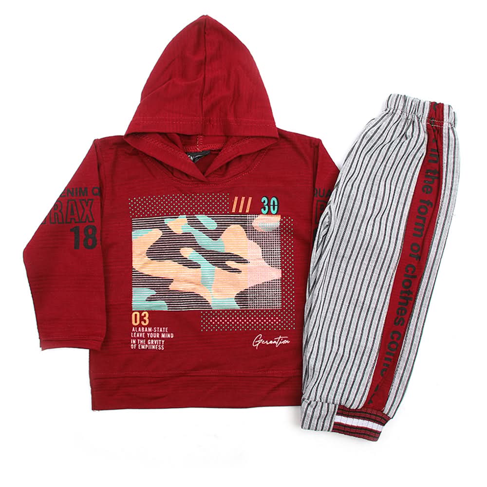 Boys Full Sleeves Suit  - Maroon, Boys Sets & Suits, Chase Value, Chase Value