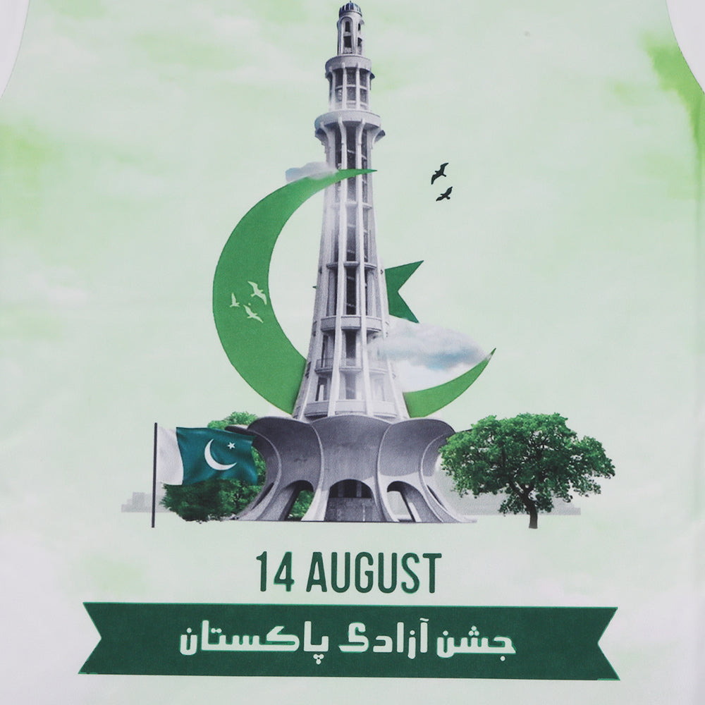 Valuable Girls Independence Day Half Sleeves T-Shirt - Green & White, Girls T-Shirts, Chase Value, Chase Value