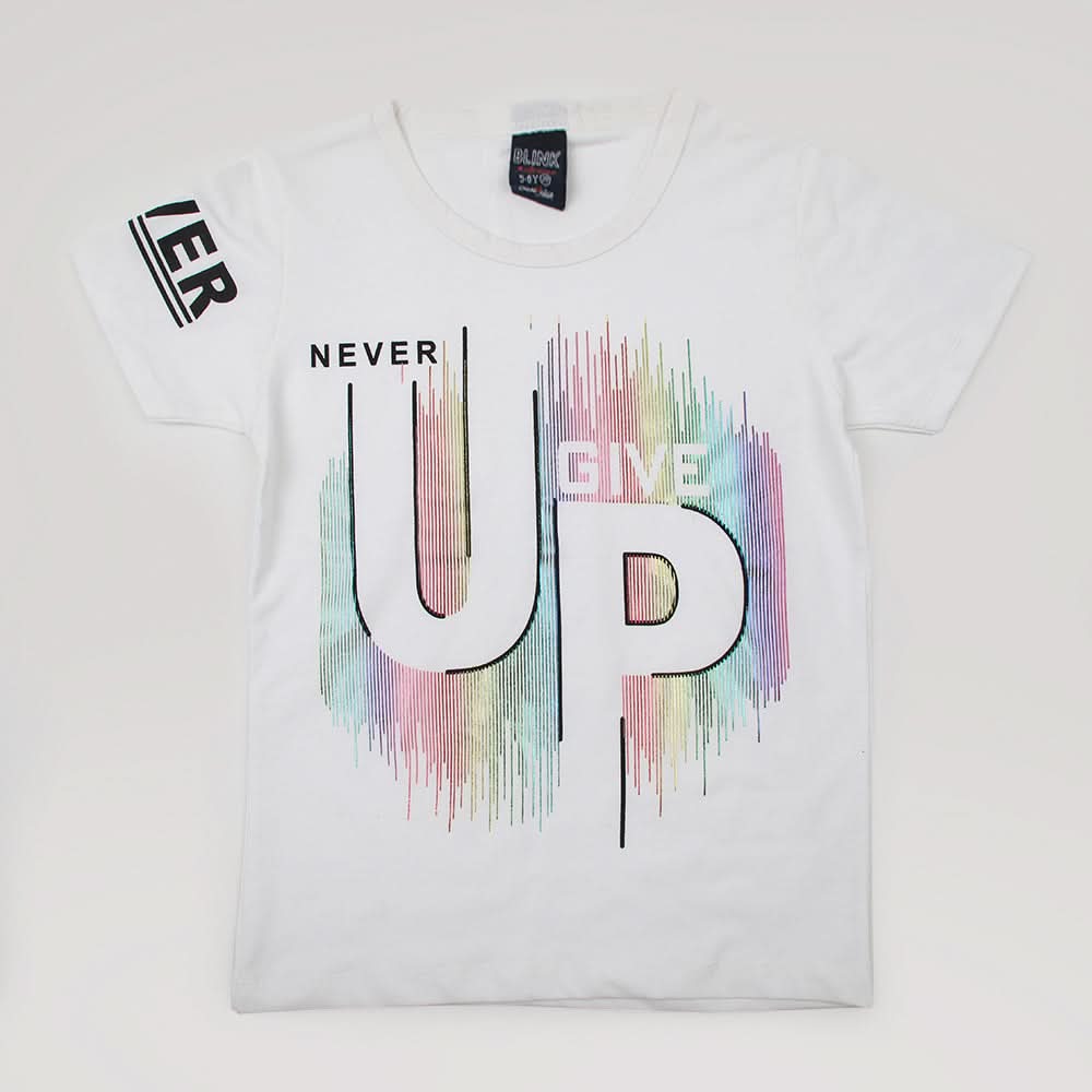 Boys Half Sleeves T-Shirt - White, Boys T-Shirts, Chase Value, Chase Value
