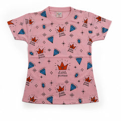 Girls Half Sleeves T-Shirt - Pink