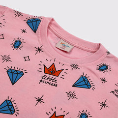 Girls Half Sleeves T-Shirt - Pink