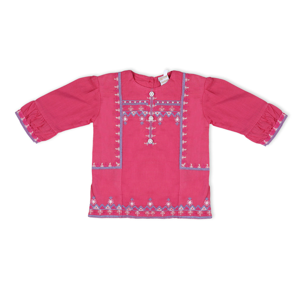 Girls Embroidered Shalwar Suit - Pink, Girls Shalwar Kameez, Chase Value, Chase Value