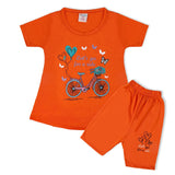 Valuable Girls Half Sleeves Suit - Orange, Girls Suits, Chase Value, Chase Value
