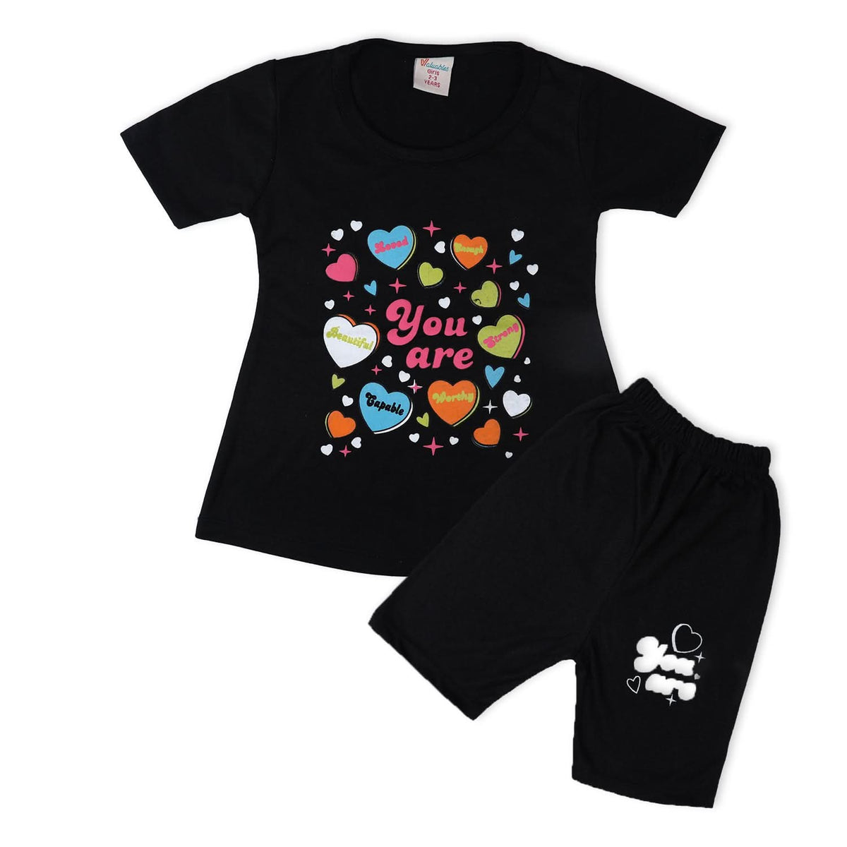 Valuable Girls Half Sleeves Suit - Black, Girls Suits, Chase Value, Chase Value