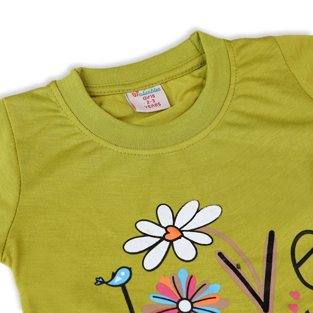 Valuable Girls Half Sleeves Suit - Olive Green, Girls Suits, Chase Value, Chase Value