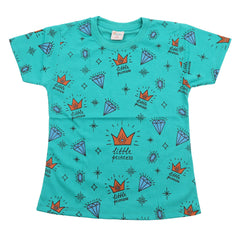 Girls Half Sleeves T-Shirt - Sea Green