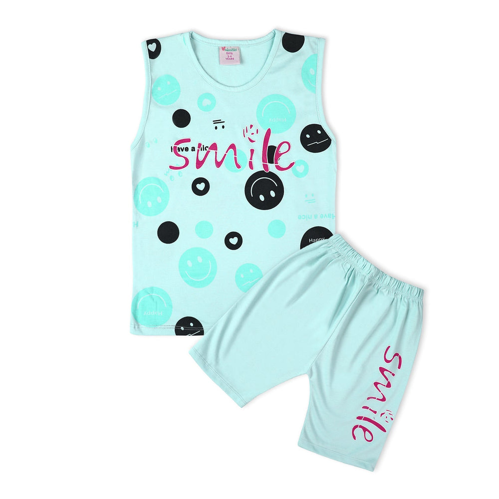 Valuable Girls Sando Suit - Cyan, Girls Suits, Chase Value, Chase Value