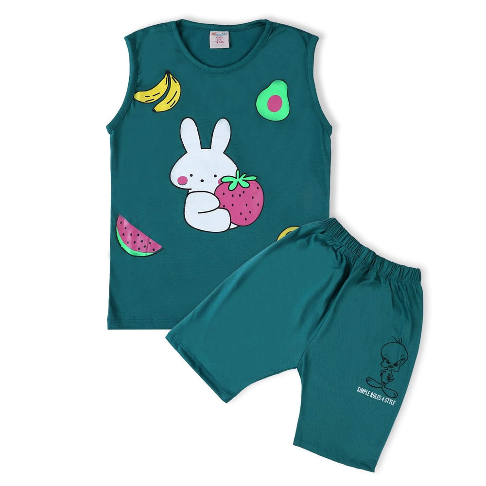 Valuable Girls Sando Suit - Green, Girls Suits, Chase Value, Chase Value