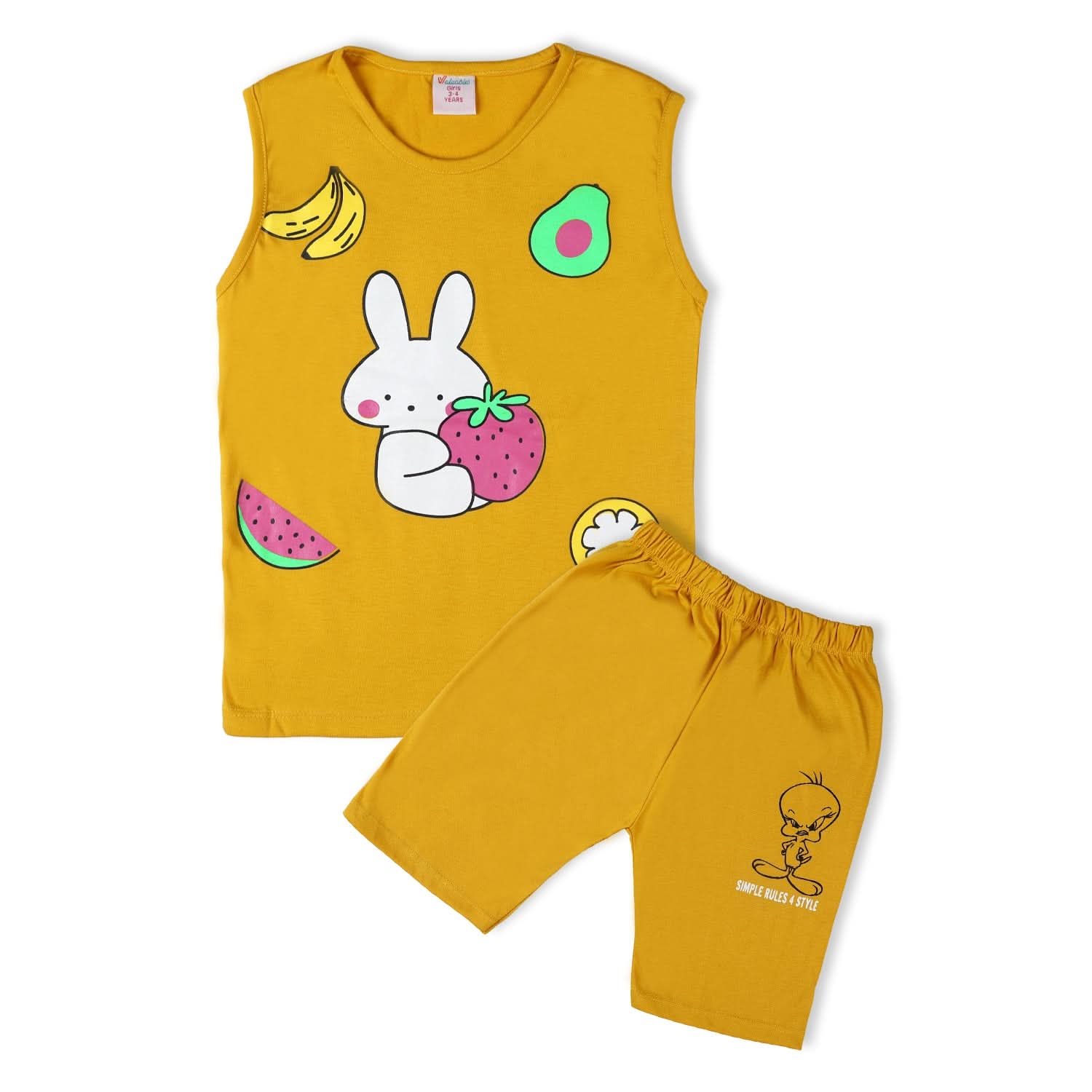 Valuable Girls Sando Suit - Mustard, Girls Suits, Chase Value, Chase Value
