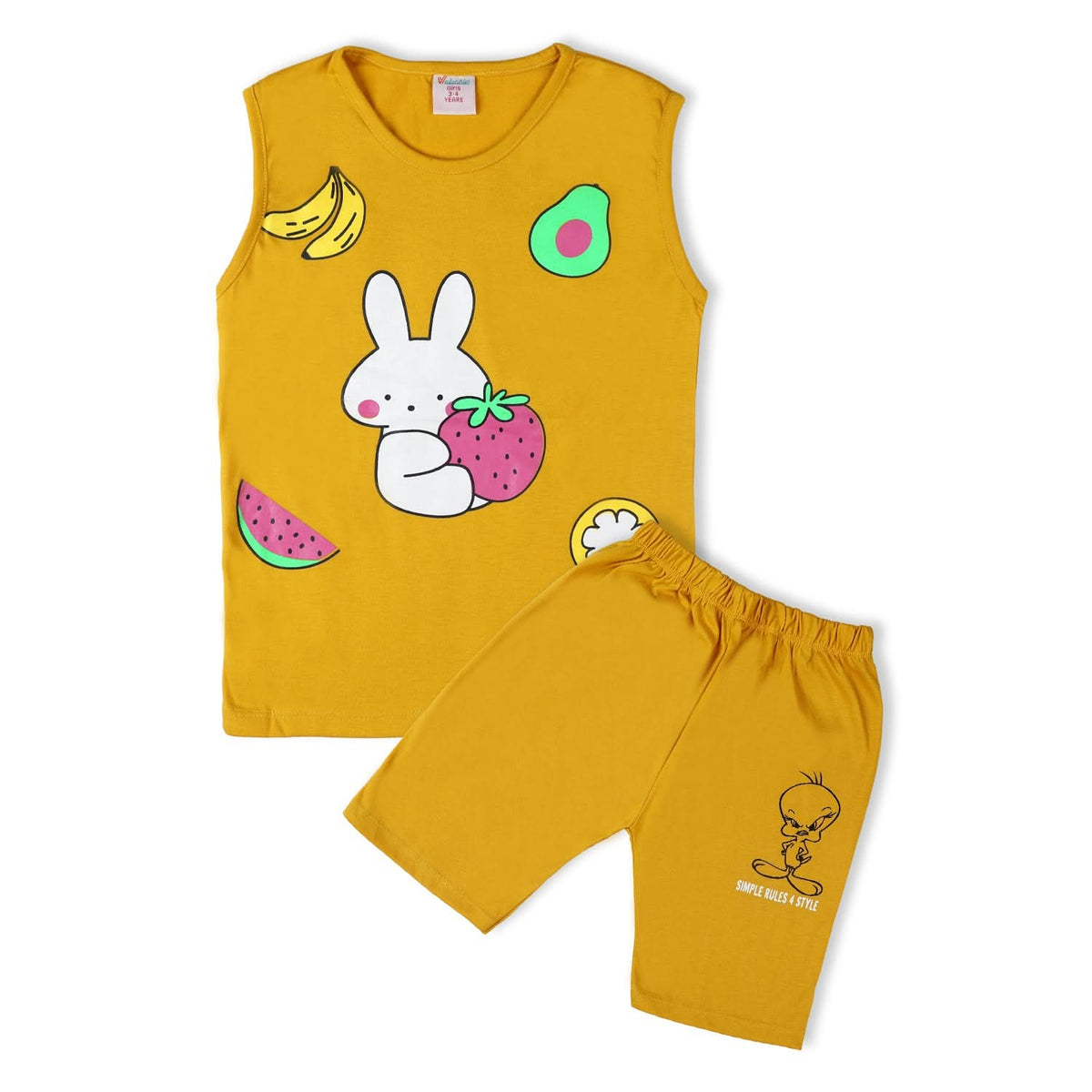 Valuable Girls Sando Suit - Mustard, Girls Suits, Chase Value, Chase Value