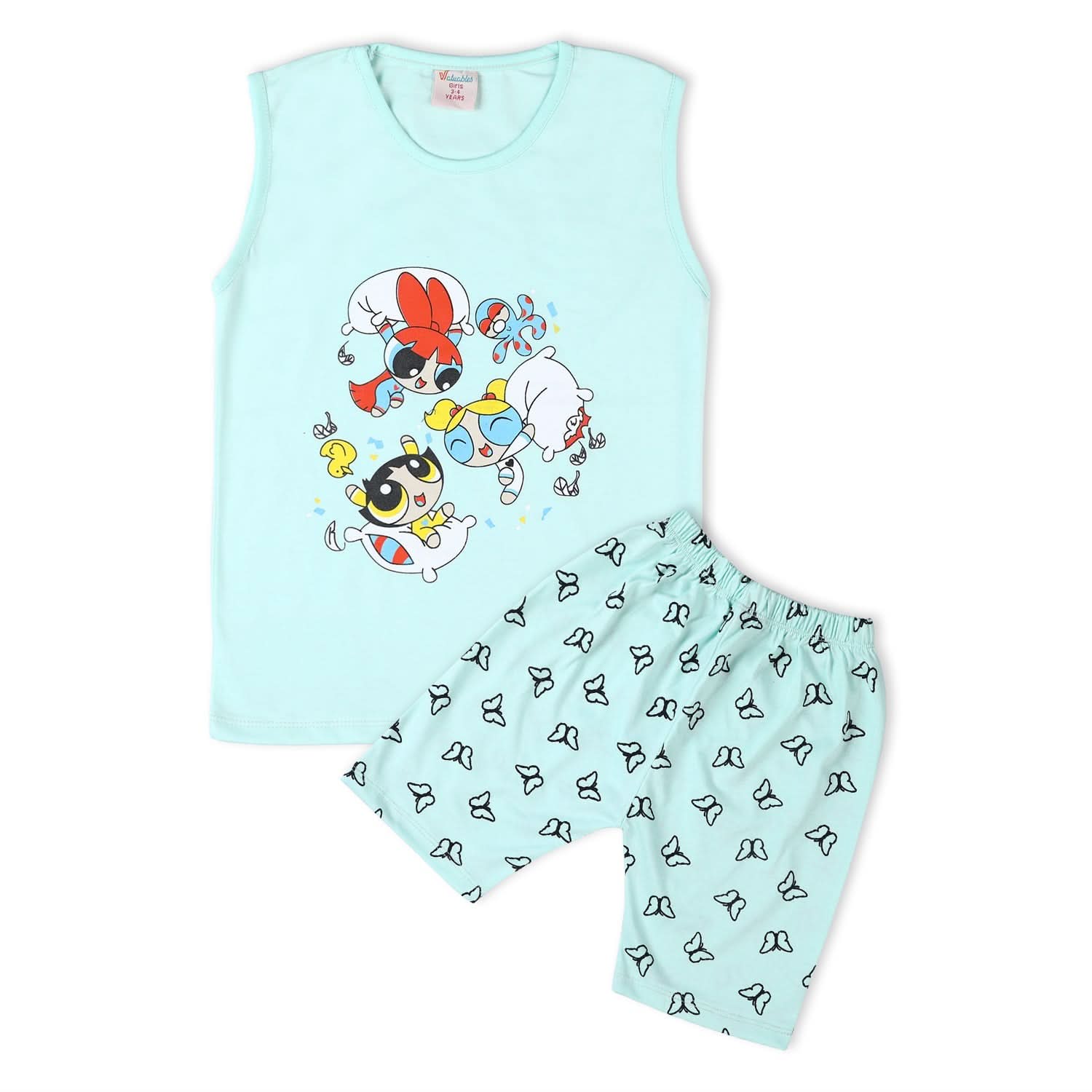 Valuable Girls Sando Suit - Cyan, Girls Suits, Chase Value, Chase Value