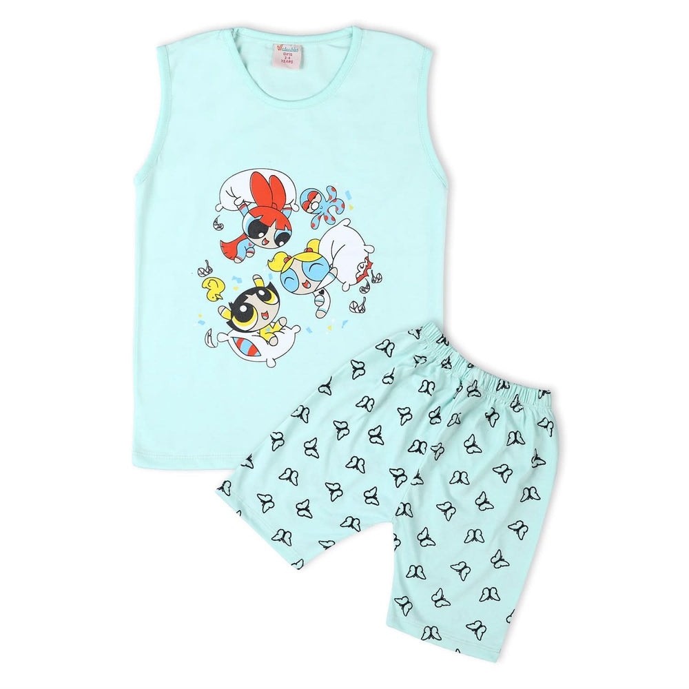 Valuable Girls Sando Suit - Cyan, Girls Suits, Chase Value, Chase Value