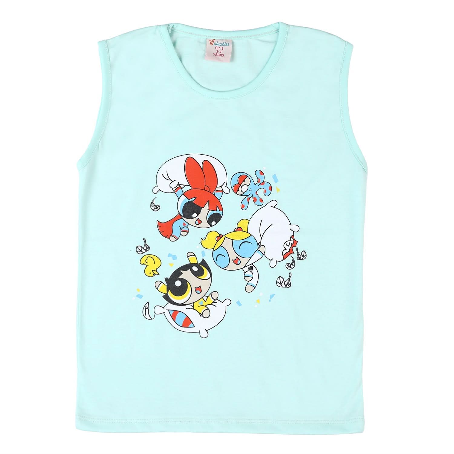 Valuable Girls Sando Suit - Cyan, Girls Suits, Chase Value, Chase Value