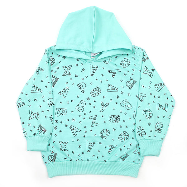 Boys Full Sleeves Hoodie T-Shirt - Cyan