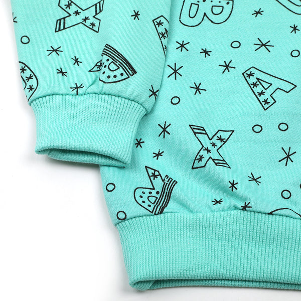 Boys Full Sleeves Hoodie T-Shirt - Cyan