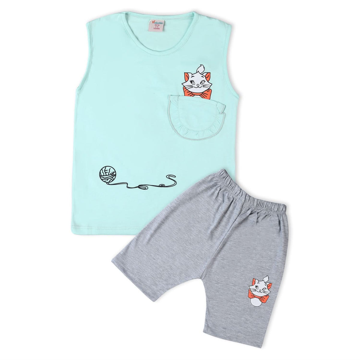 Valuable Girls Sando Suit - Cyan, Girls Suits, Chase Value, Chase Value