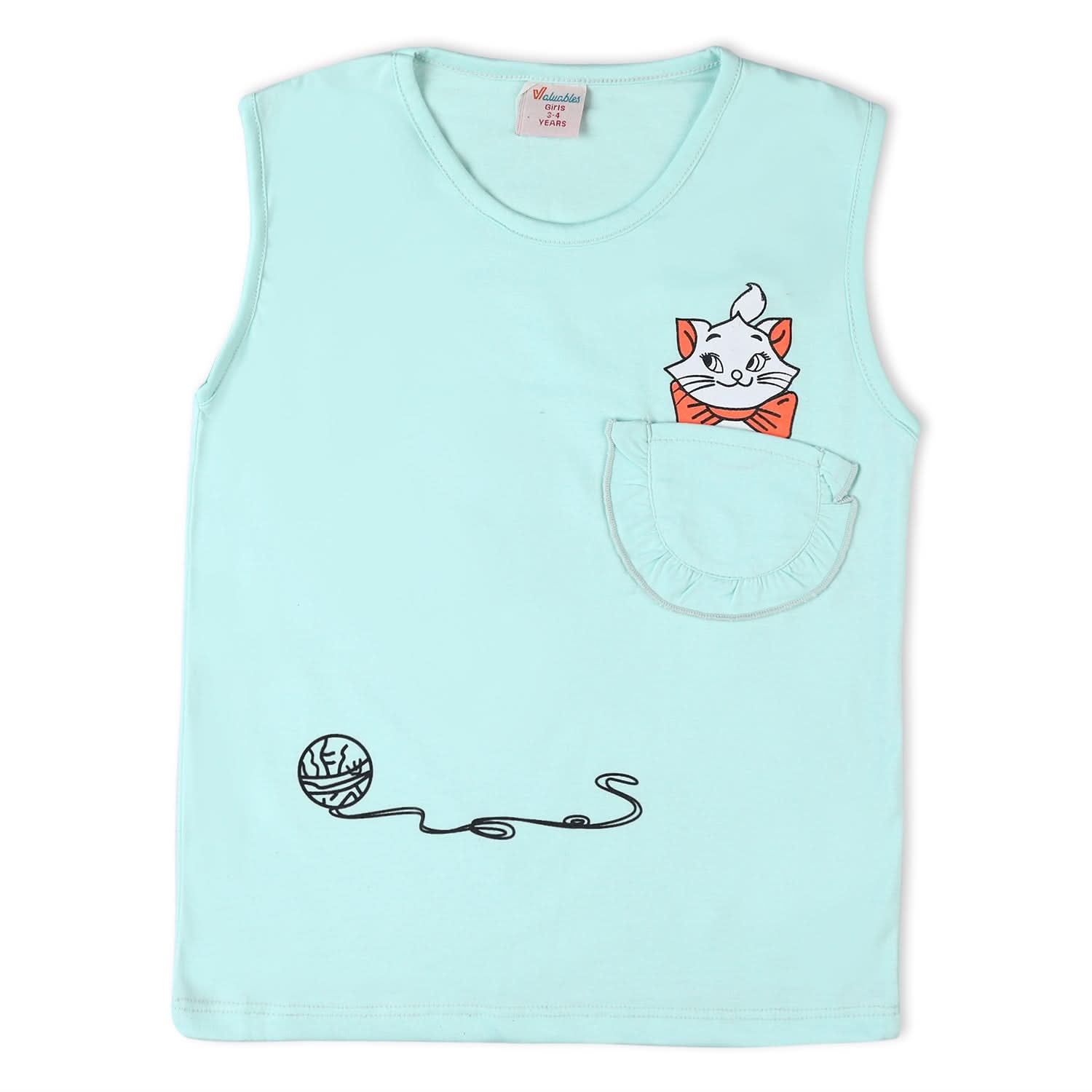 Valuable Girls Sando Suit - Cyan, Girls Suits, Chase Value, Chase Value