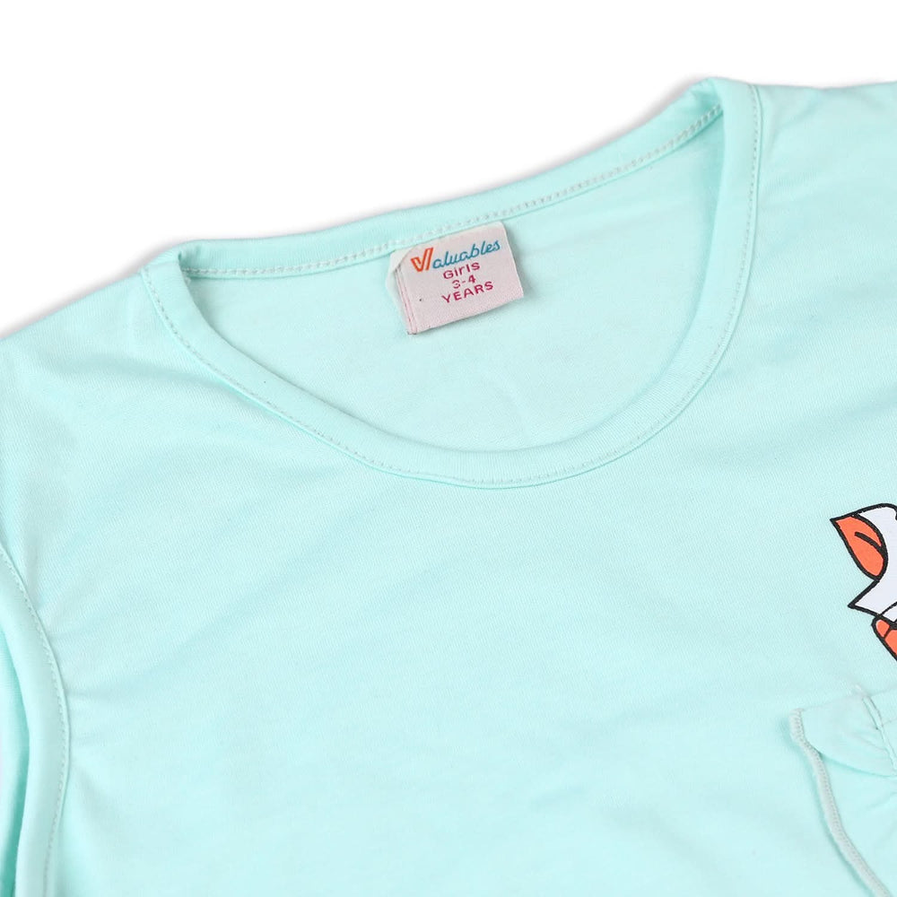 Valuable Girls Sando Suit - Cyan, Girls Suits, Chase Value, Chase Value