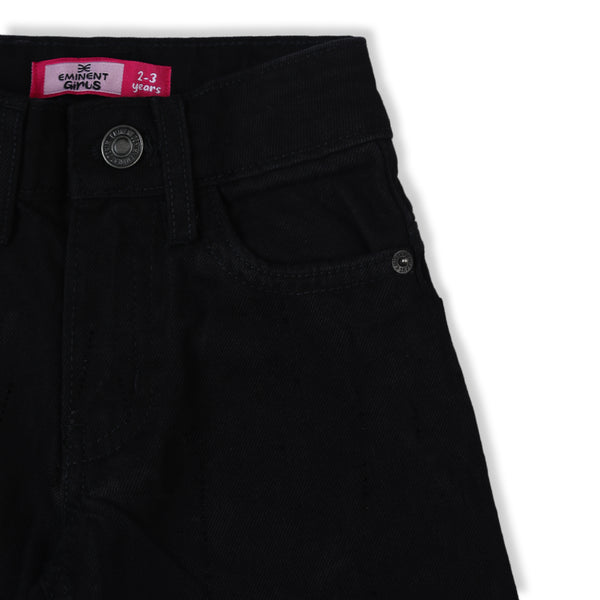 Eminent Girls Wider Leg Denim Pant - Jet Black