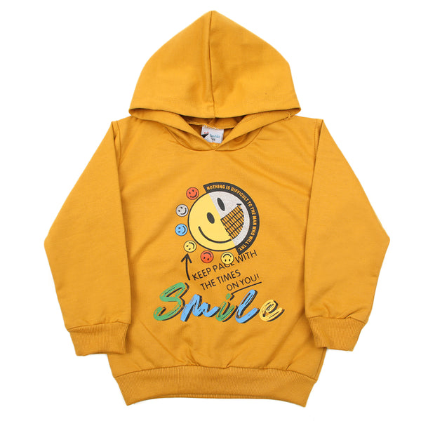 Boys Full Sleeves Hoodie T-Shirt - Mustard