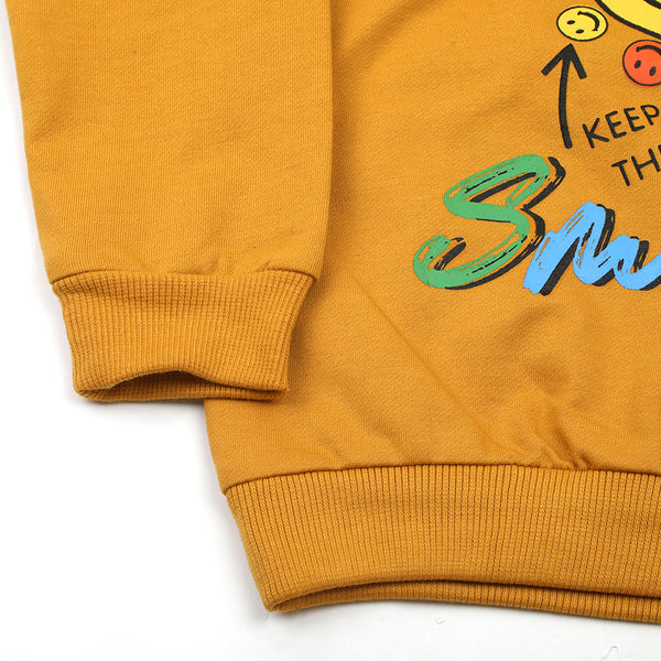 Boys Full Sleeves Hoodie T-Shirt - Mustard