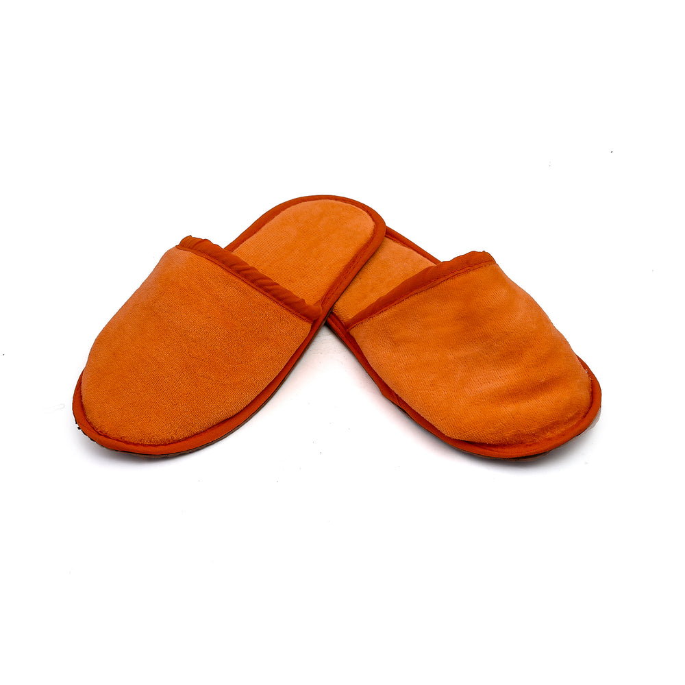 Velour Bedroom Slippers - Orange, Women Slippers, Chase Value, Chase Value