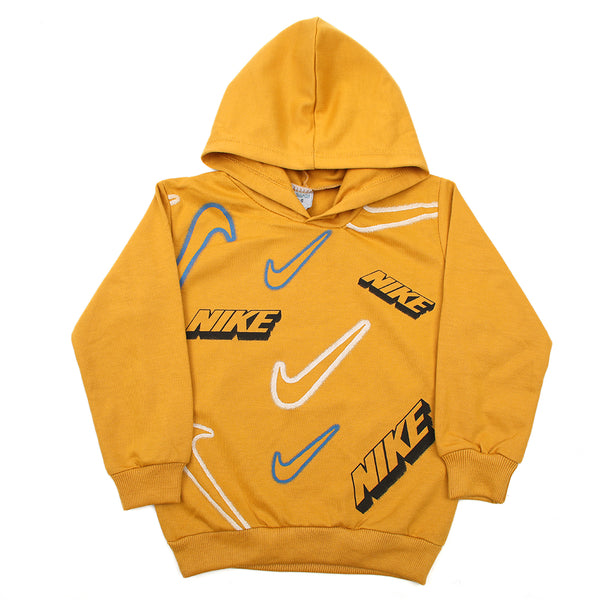 Boys Full Sleeves Hoodie T-Shirt - Mustard