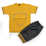 Boys Half Sleeves Short Suit - Mustard, Boys Sets & Suits, Chase Value, Chase Value