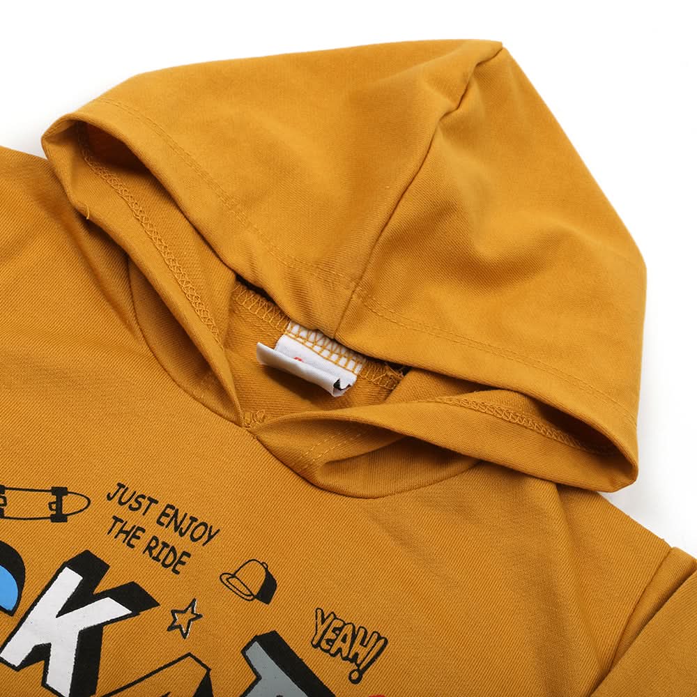 Boys Full Sleeves Hoodie - Mustard, Boys Hoodies & Sweat Shirts, Chase Value, Chase Value