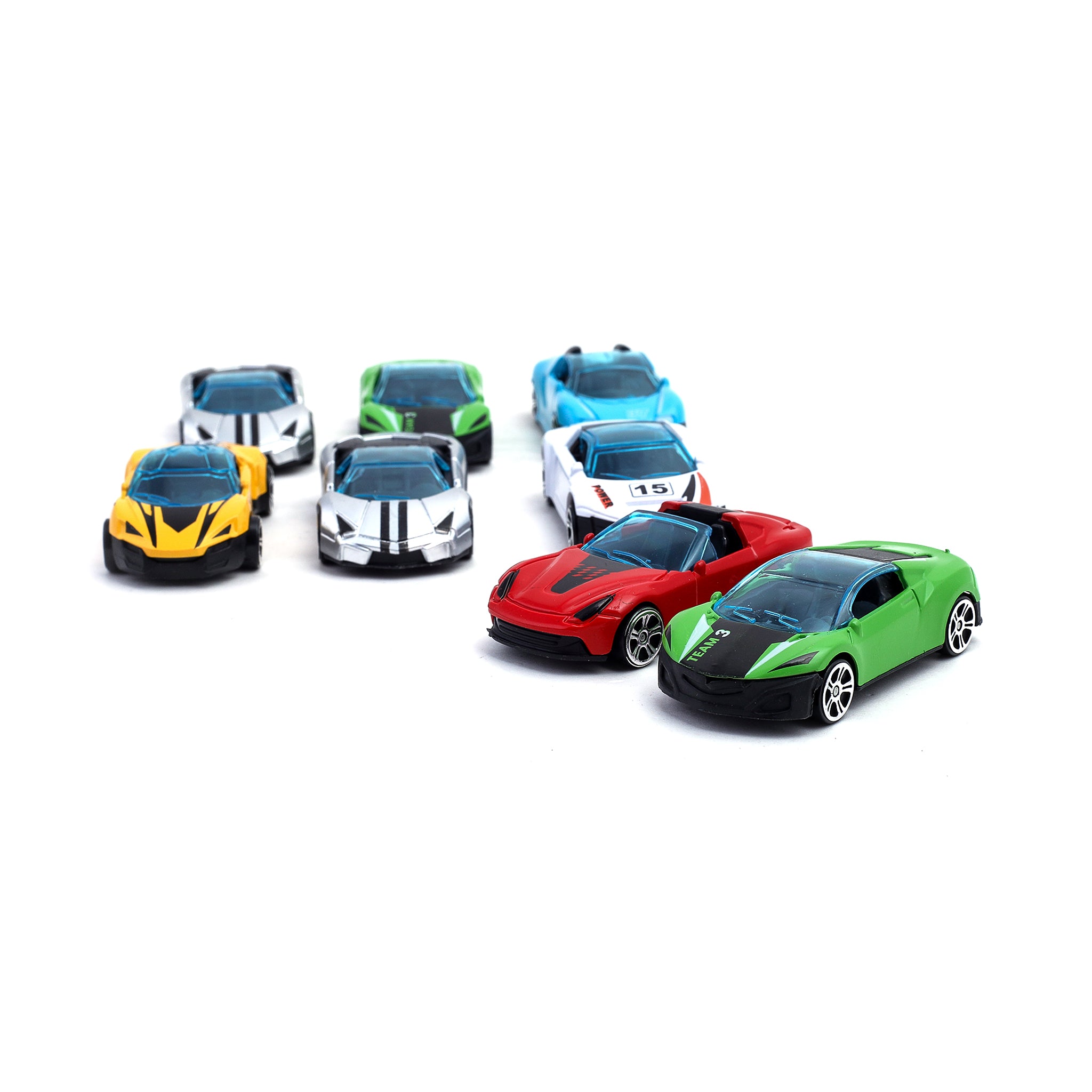 Sport Car Set 8 Pcs - Multi Color, Die-cast Model Car, Chase Value, Chase Value