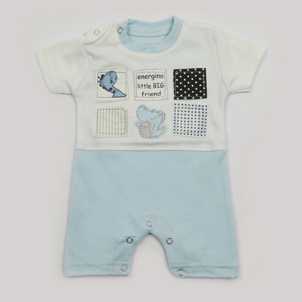 Newborn Boys Half Sleeves Romper - Blue, Newborn Boys Rompers, Chase Value, Chase Value