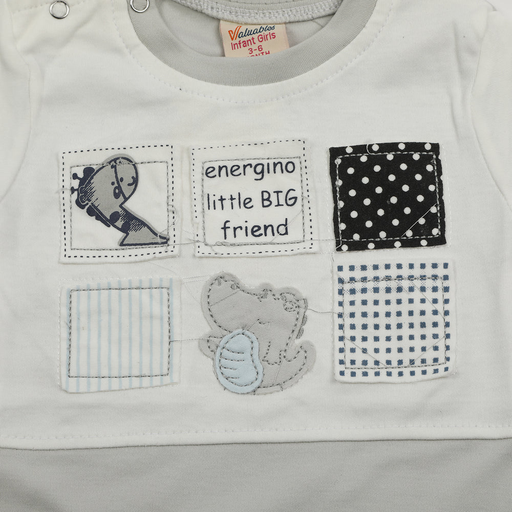 Newborn Boys Half Sleeves Romper - Grey, Newborn Boys Rompers, Chase Value, Chase Value