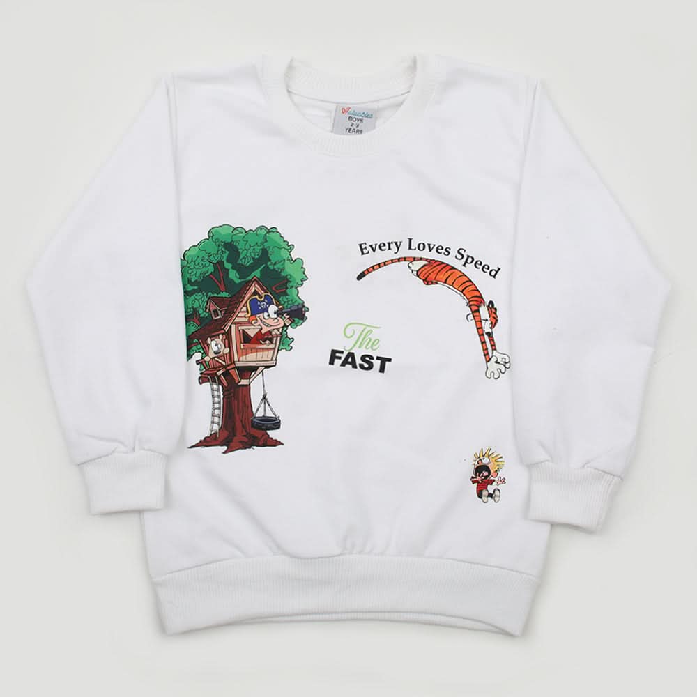 Boys Full Sleeves SweatShirt - White, Boys Hoodies & Sweat Shirts, Chase Value, Chase Value