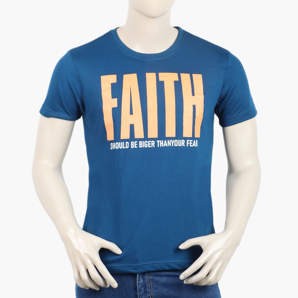 Men's Half Sleeves Round Neck Printed T-Shirt - Navy Blue, Men's T-Shirts & Polos, Chase Value, Chase Value