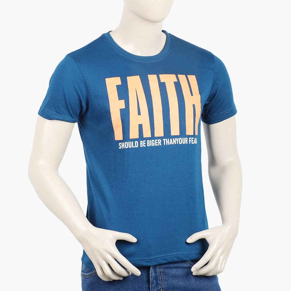 Men's Half Sleeves Round Neck Printed T-Shirt - Navy Blue, Men's T-Shirts & Polos, Chase Value, Chase Value
