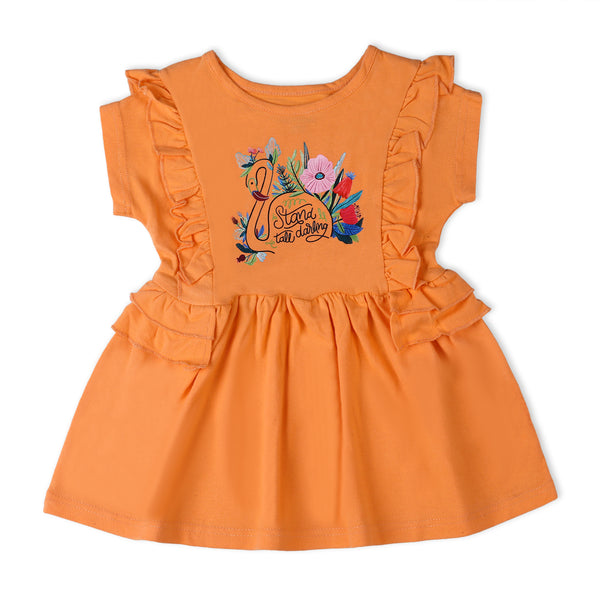 Eminent Girls Frock - Light Orange