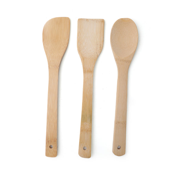 Wooden Kitchen Spoon Set Pack Of 3 - Fawn