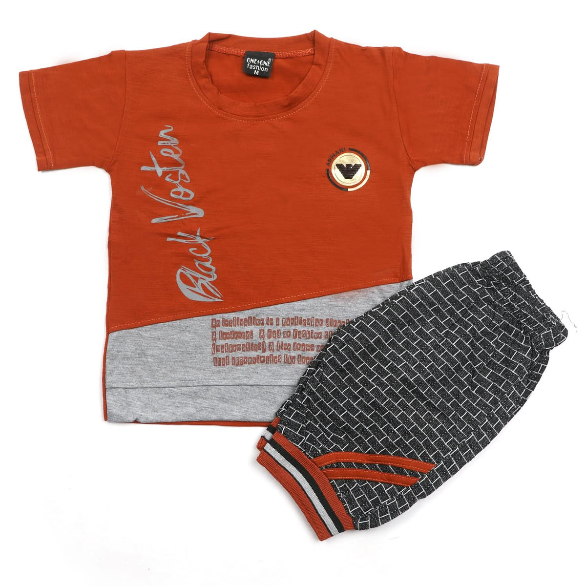 Boys Half Sleeves Short Suit - Brown, Boys Sets & Suits, Chase Value, Chase Value