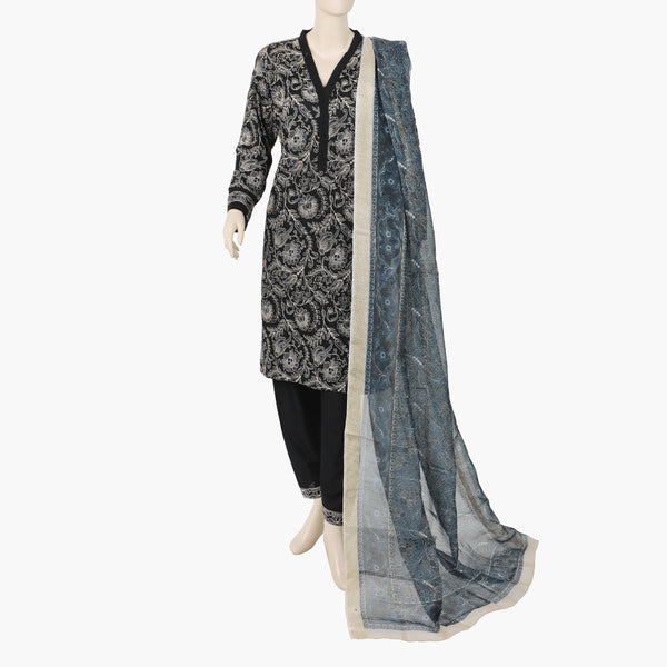 Women's Bareezay Cloud Cambric Shalwar Suit - Black