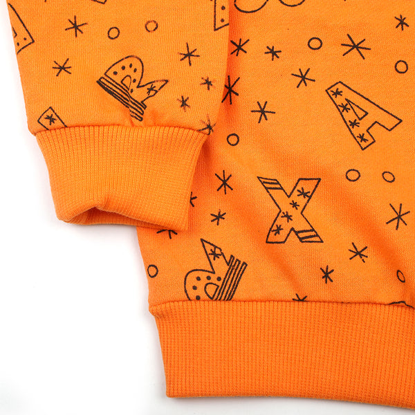 Boys Full Sleeves Hoodie T-Shirt - Orange