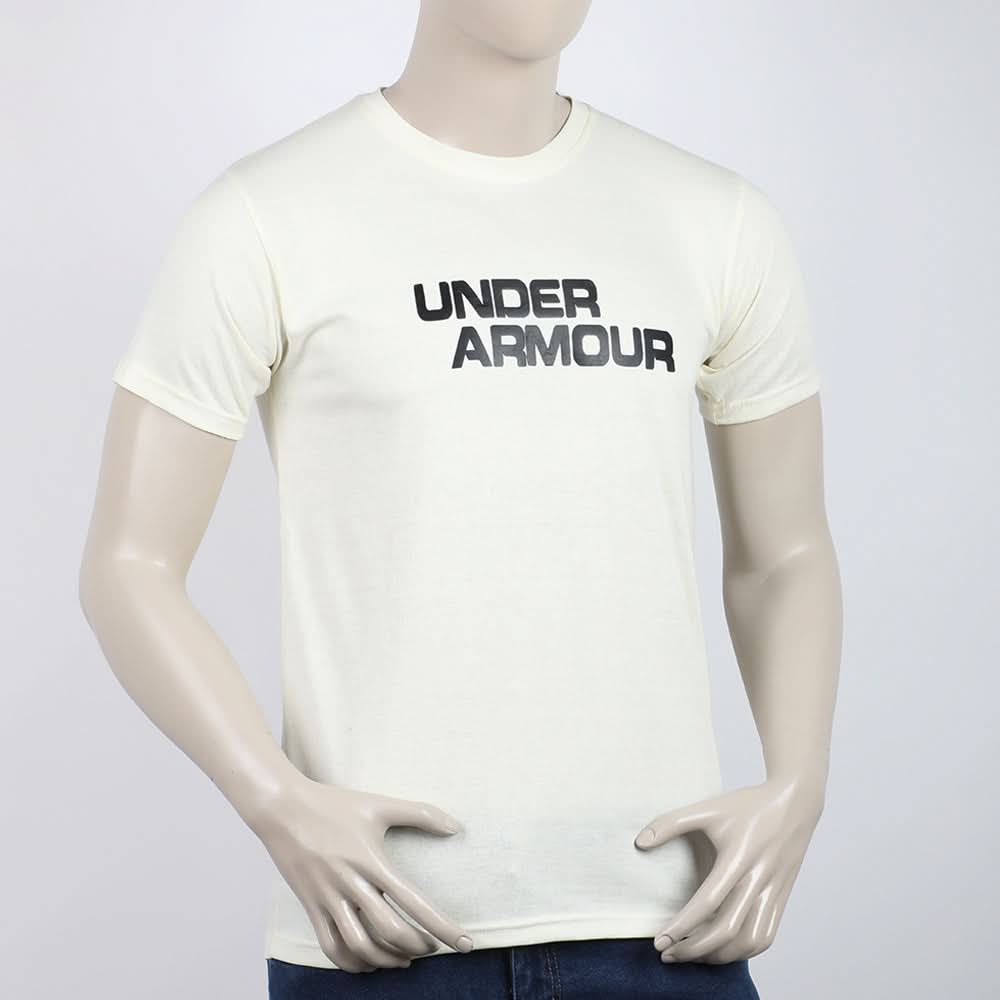 Men's Half Sleeves Printed T-Shirt - Cream, Men's T-Shirts & Polos, Chase Value, Chase Value