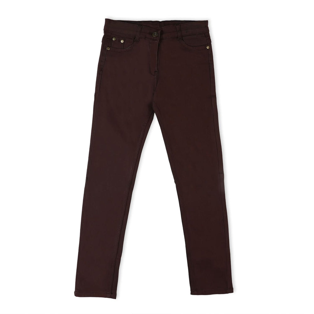 Girls Denim Pant - Dark Brown, Girls Pants & Capri, Chase Value, Chase Value