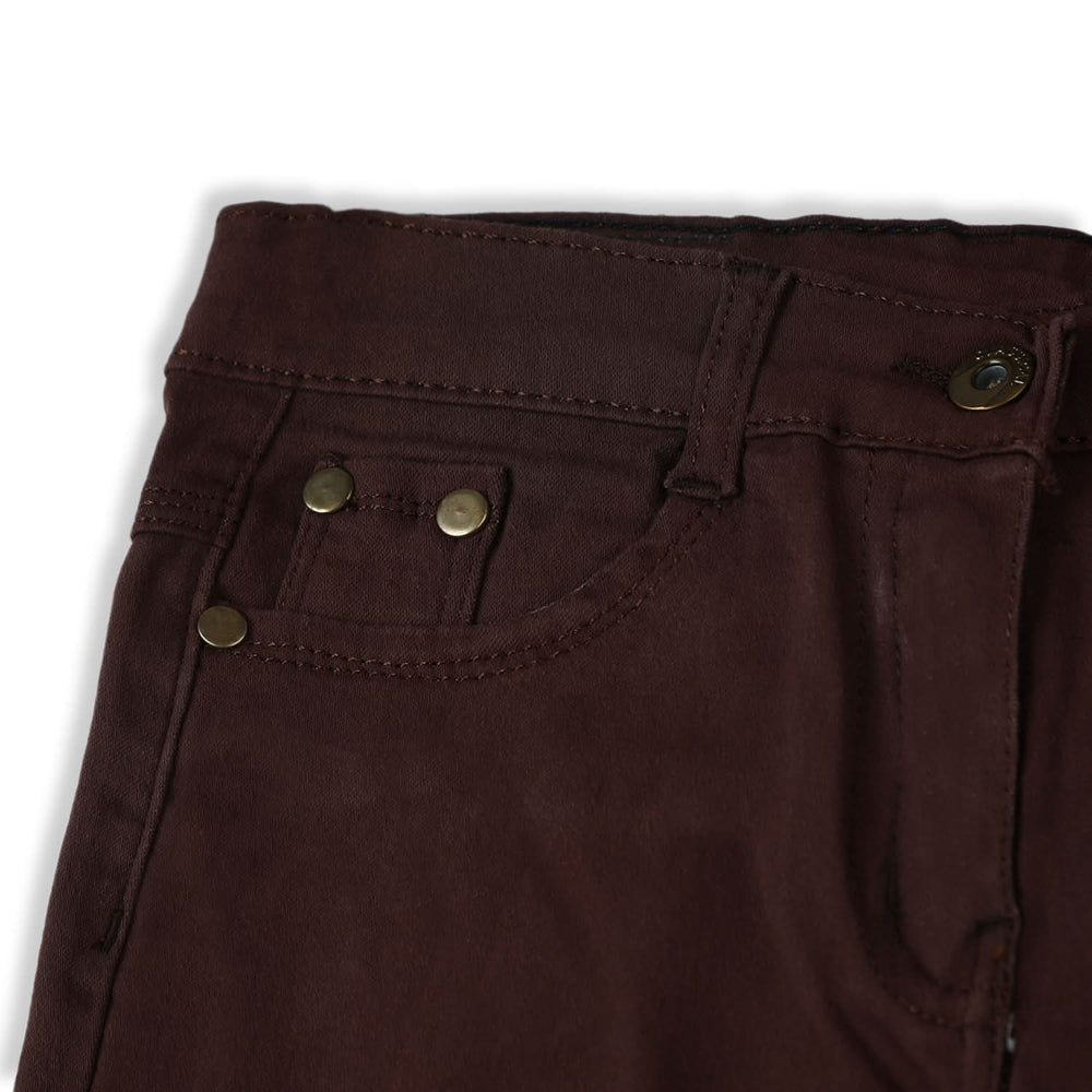 Girls Denim Pant - Dark Brown, Girls Pants & Capri, Chase Value, Chase Value