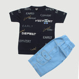 Boys Half Sleeves Short Suit - Navy Blue, Boys Sets & Suits, Chase Value, Chase Value