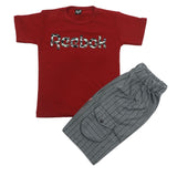 Boys Half Sleeves Short Suit - Maroon, Boys Sets & Suits, Chase Value, Chase Value